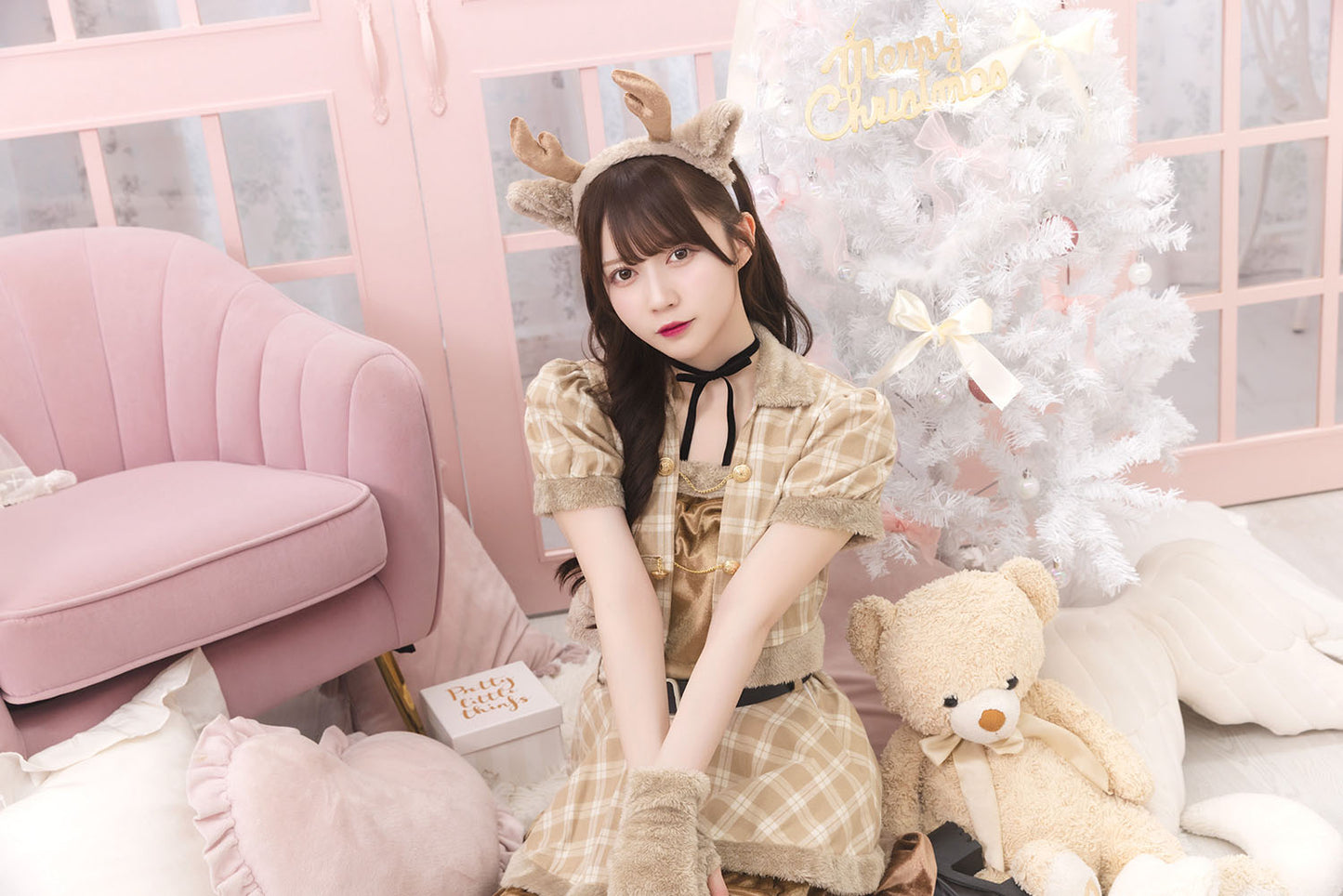 《JamsCollection着用》 コスプレ トナカイ クリスマス リリパレ キャラメルトナカイ レディース フリーサイズ ブラウン 【クリアストーン】♡