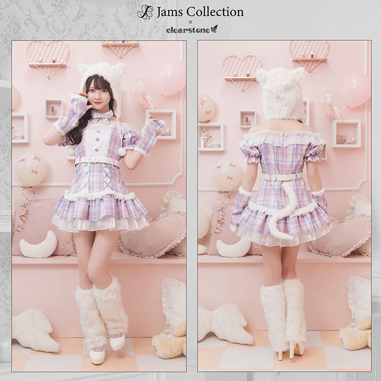 [NEW]《JamsCollection着用》 コスプレ ねこ リリパレ ペリュシュキャット レディース フリーサイズ ピンク 【クリアストーン】♡