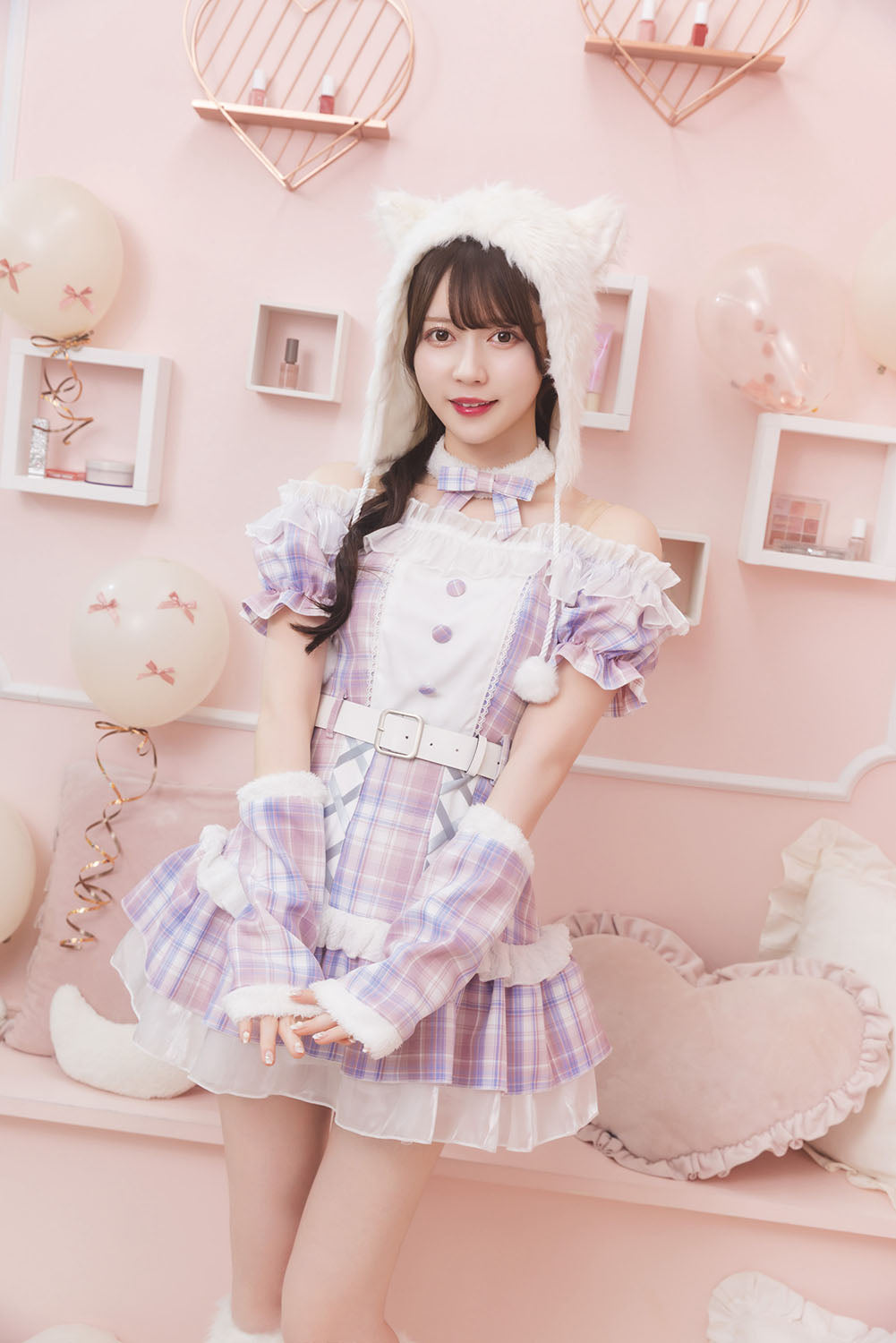 コスプレ ねこ リリパレ ペリュシュキャット レディース フリーサイズ ピンク NEW]《JamsCollection着用》 コスプレ ねこ リリパレ ペリュシュ