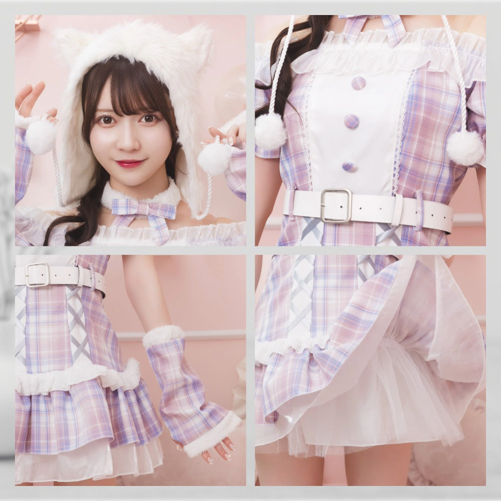 [NEW]《JamsCollection着用》 コスプレ ねこ リリパレ ペリュシュキャット レディース フリーサイズ ピンク 【クリアストーン】♡