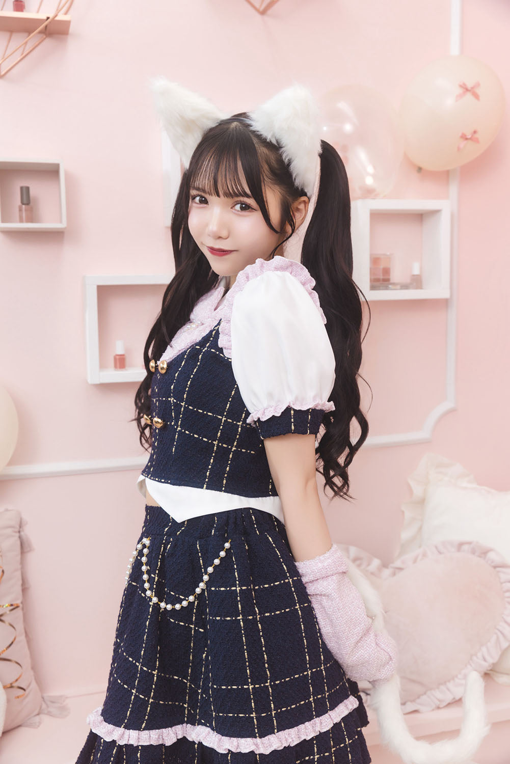 コスプレ ねこ リリパレ ペリュシュキャット レディース フリーサイズ ピンク NEW]《JamsCollection着用》 コスプレ ねこ リリパレ エコ