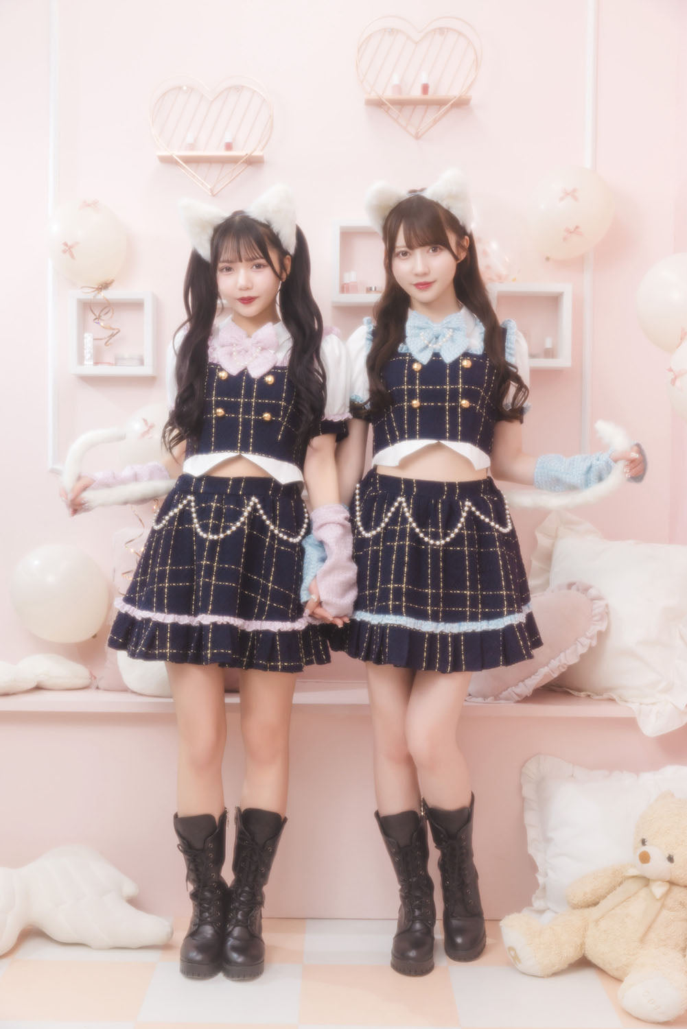 [NEW]《JamsCollection着用》 コスプレ ねこ リリパレ エコリエールキャット レディース フリーサイズ ピンク/ブルー 【クリアストーン】♡