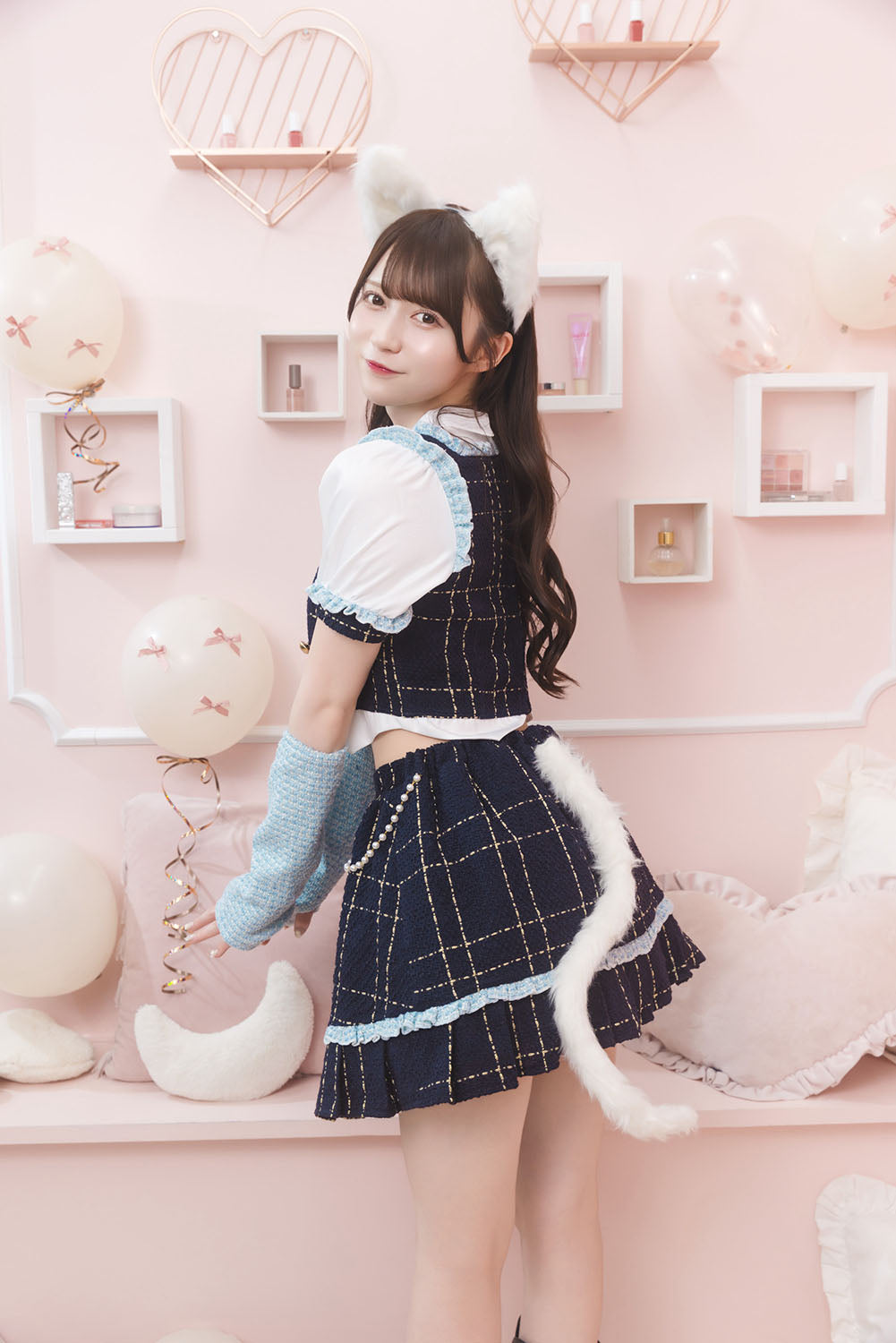 [NEW]《JamsCollection着用》 コスプレ ねこ リリパレ エコリエールキャット レディース フリーサイズ ピンク/ブルー 【クリアストーン】♡