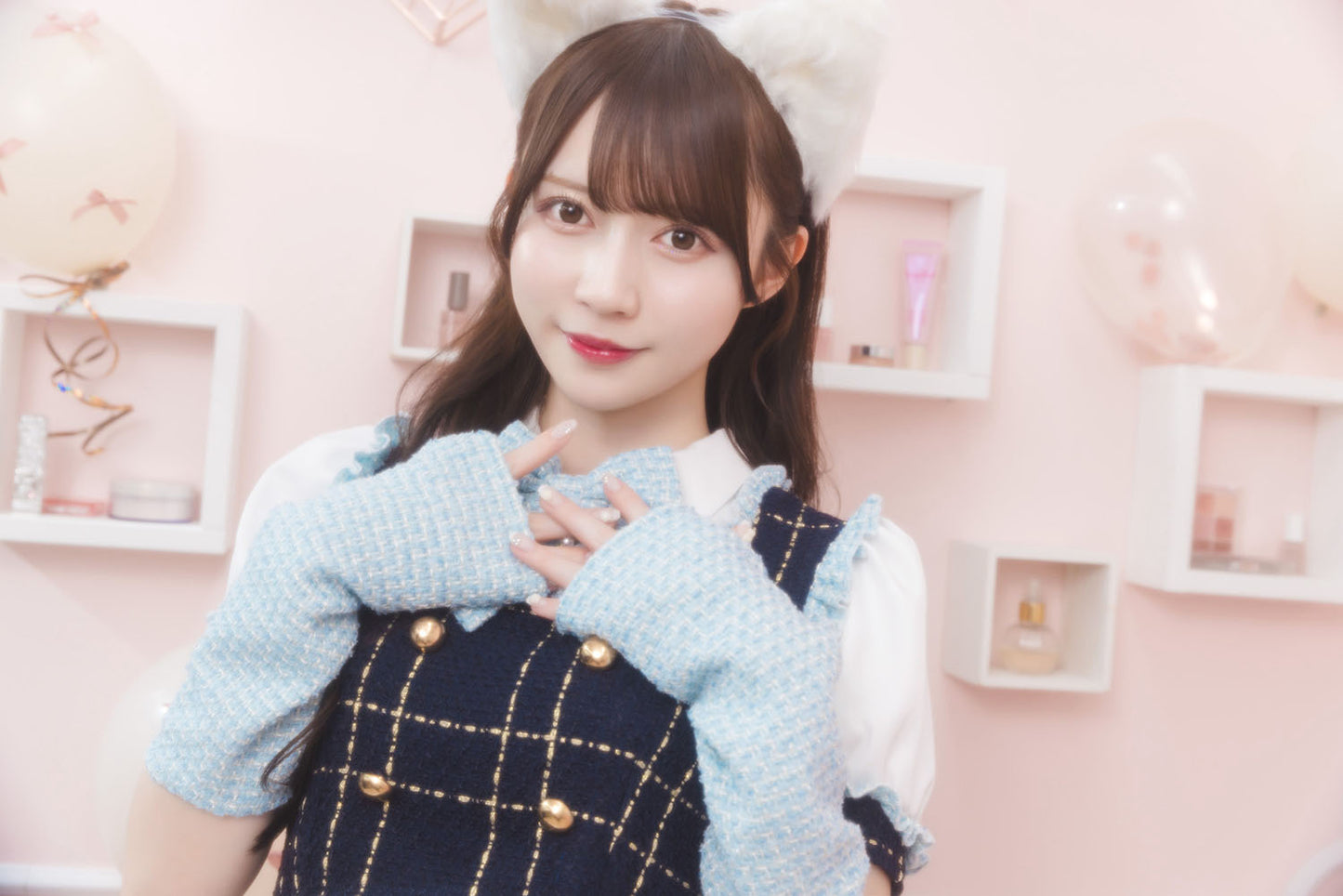 [NEW]《JamsCollection着用》 コスプレ ねこ リリパレ エコリエールキャット レディース フリーサイズ ピンク/ブルー 【クリアストーン】♡