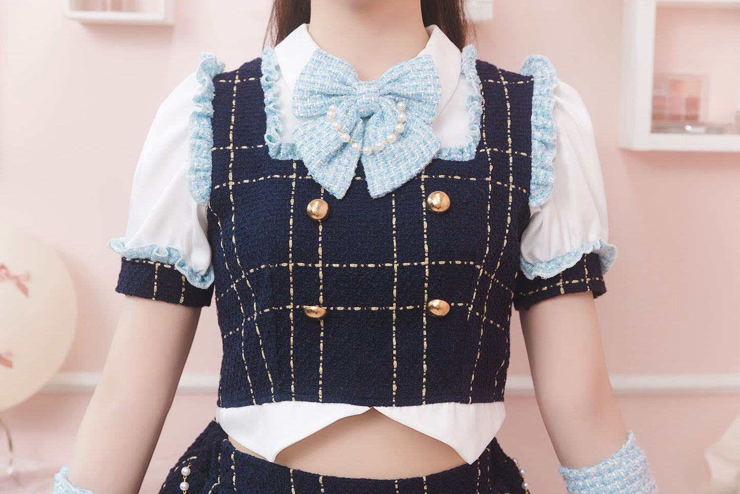 [NEW]《JamsCollection着用》 コスプレ ねこ リリパレ エコリエールキャット レディース フリーサイズ ピンク/ブルー 【クリアストーン】♡