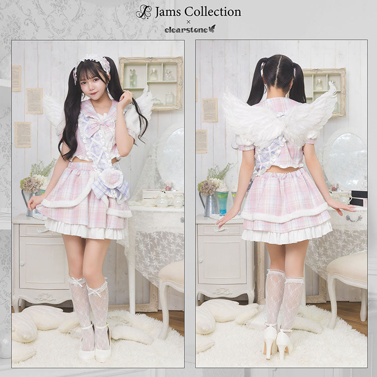 [NEW]《JamsCollection着用》 コスプレ 天使 リリパレ キューピッドセーラー レディース フリーサイズ ピンク/ブルー 【クリアストーン】♡