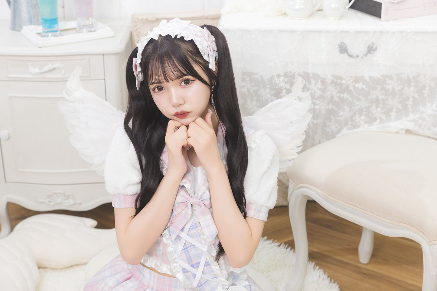 [NEW]《JamsCollection着用》 コスプレ 天使 リリパレ キューピッドセーラー レディース フリーサイズ ピンク/ブルー 【クリアストーン】♡