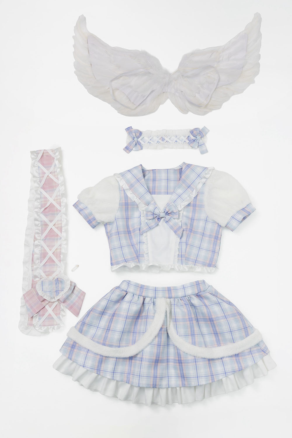 [NEW]《JamsCollection着用》 コスプレ 天使 リリパレ キューピッドセーラー レディース フリーサイズ ピンク/ブルー 【クリアストーン】♡