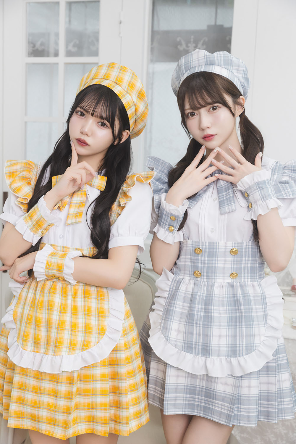 [NEW]《JamsCollection着用》コスプレ リリパレ アイドルチェックメイド レディース フリーサイズ ホワイト 【クリアストーン】♡