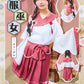 [NEW] コスプレ 和風 巫女 制服巫女 レディース フリーサイズ レッド【クリアストーン】♡