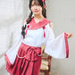 [NEW] コスプレ 和風 巫女 制服巫女 レディース フリーサイズ レッド【クリアストーン】♡