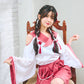 [NEW] コスプレ 和風 巫女 制服巫女 レディース フリーサイズ レッド【クリアストーン】♡