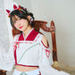 [NEW] コスプレ ねこ 和風 巫女 招猫巫女 レディース フリーサイズ ホワイト【クリアストーン】♡