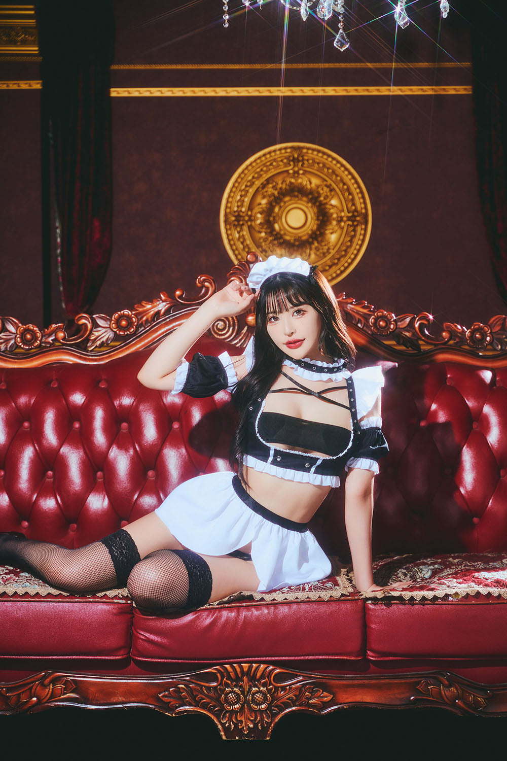 [New] コスプレ メイド ロイヤルヌーディー プレミアムメイド レディース フリーサイズ ブラック【クリアストーン】♡