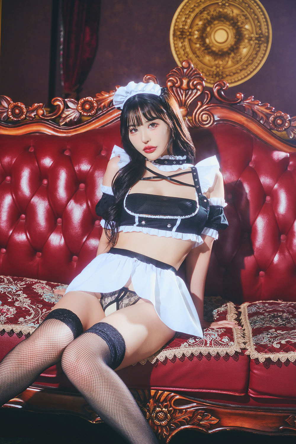 [New] コスプレ メイド ロイヤルヌーディー プレミアムメイド レディース フリーサイズ ブラック【クリアストーン】♡