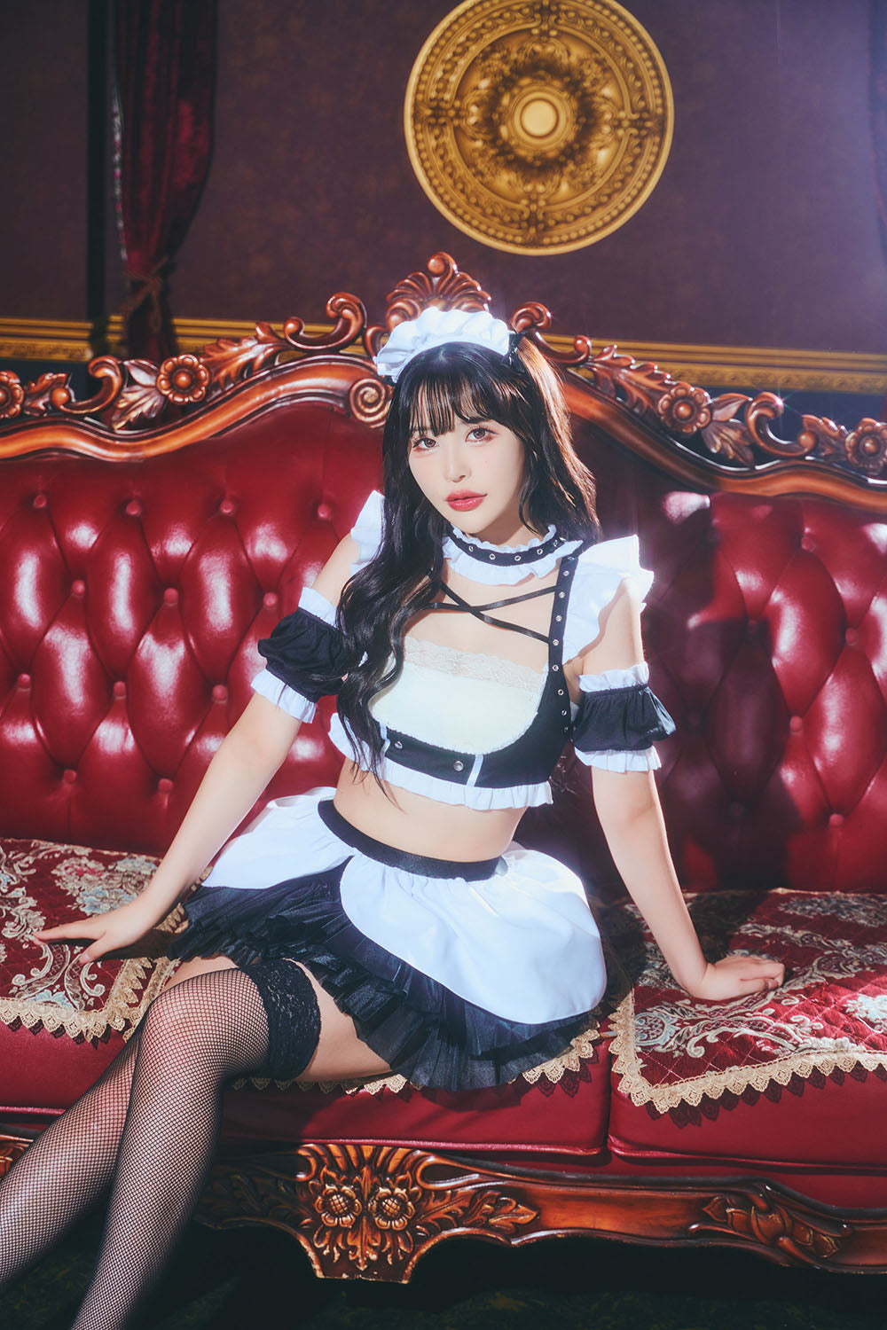 [New] コスプレ メイド ロイヤルヌーディー プレミアムメイド レディース フリーサイズ ブラック【クリアストーン】♡