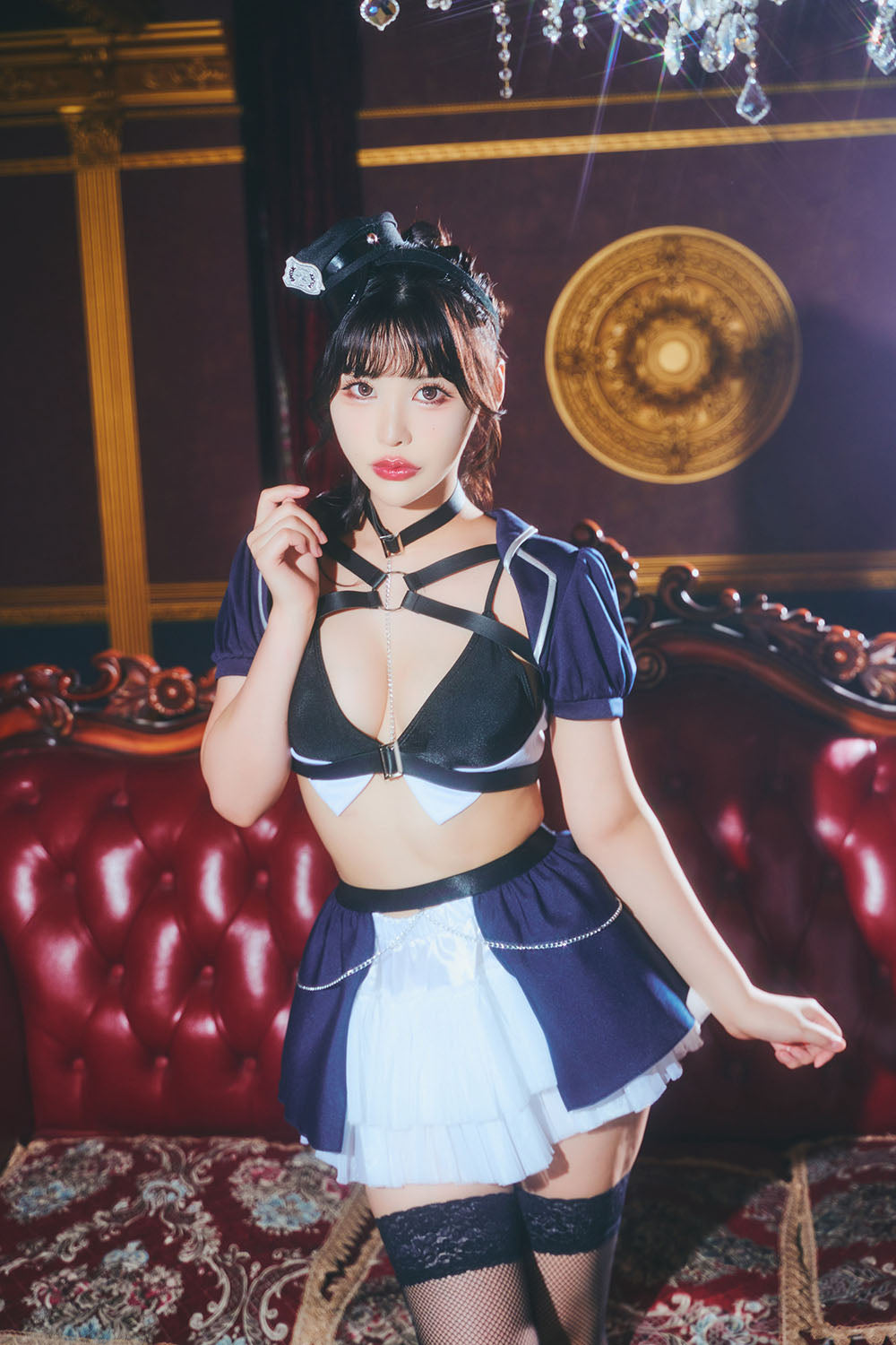 [New] コスプレ 警官 ロイヤルヌーディー プレミアムポリス レディース フリーサイズ ネイビー【クリアストーン】♡