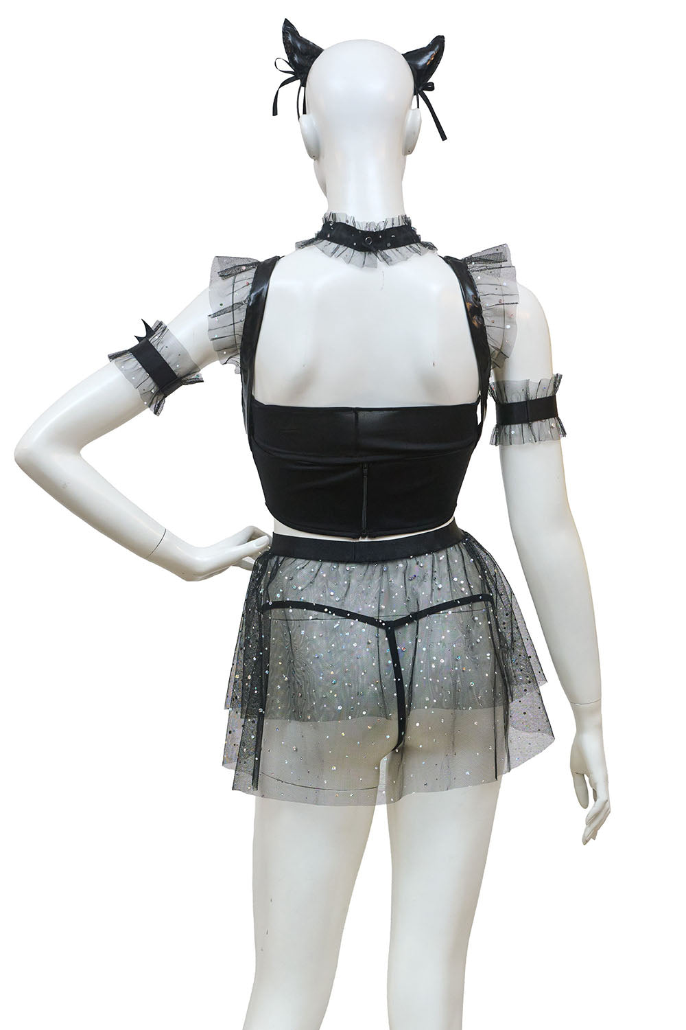 [New] コスプレ 悪魔 ロイヤルヌーディー プレミアムサキュバス レディース フリーサイズ ブラック【クリアストーン】♡