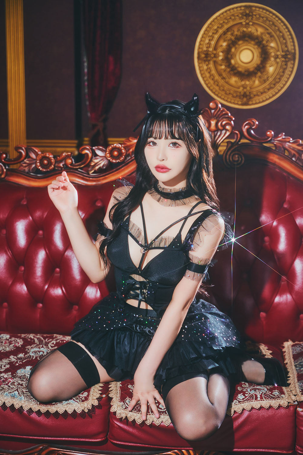 [New] コスプレ 悪魔 ロイヤルヌーディー プレミアムサキュバス レディース フリーサイズ ブラック【クリアストーン】♡