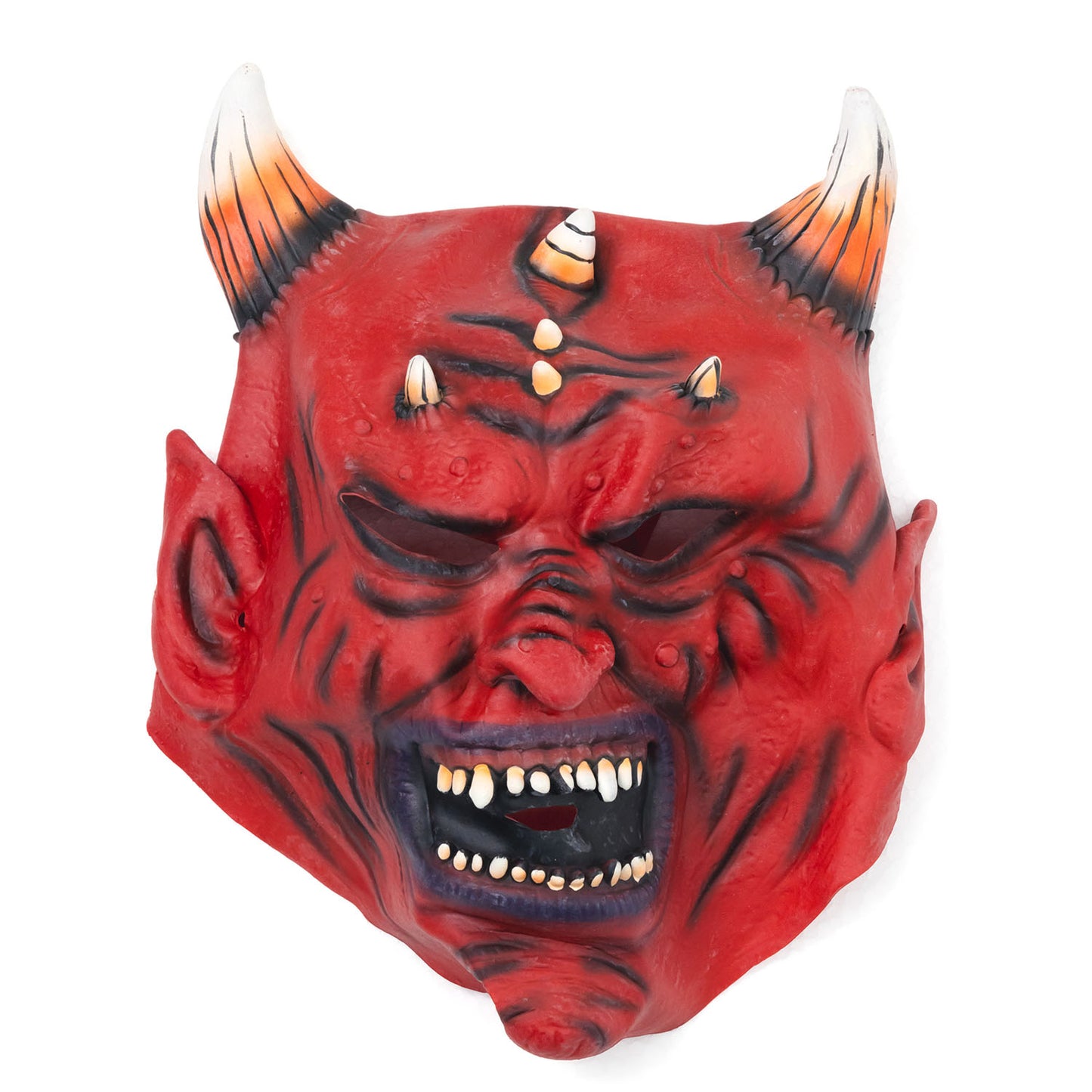 [New] コスプレ小物 節分 怖い鬼ラバーマスク ユニセックス フリーサイズ レッド【クリアストーン】