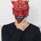 [New] コスプレ小物 節分 怖い鬼ラバーマスク ユニセックス フリーサイズ レッド【クリアストーン】