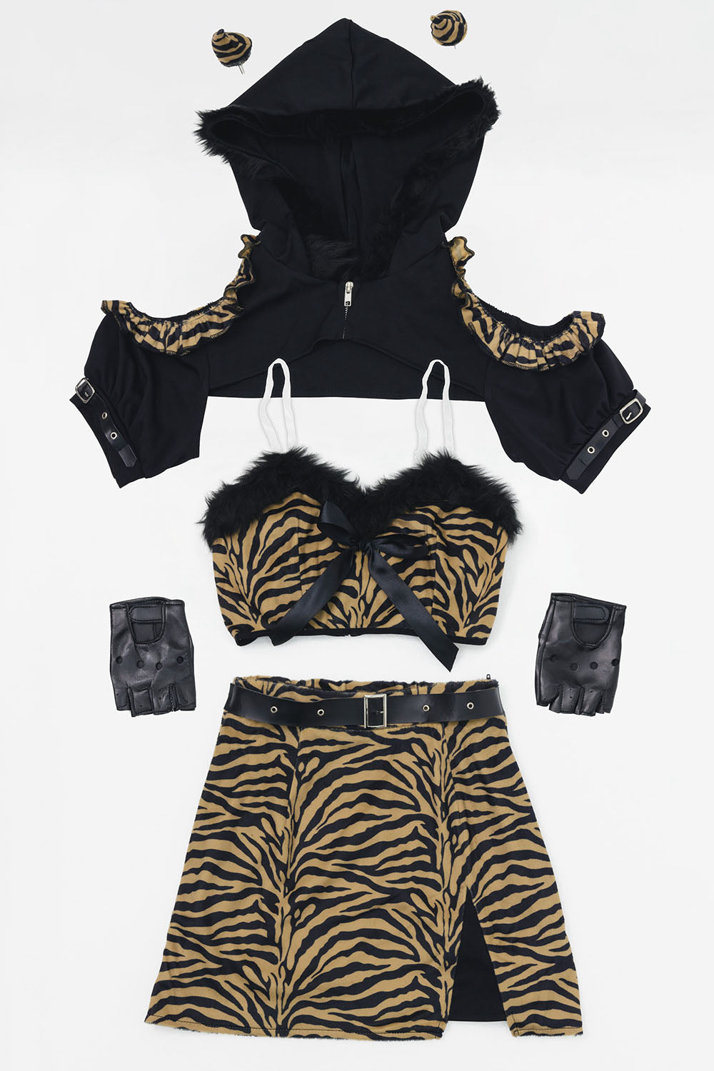 [New] コスプレ 節分 INAZUMA鬼girl クールフーディ レディース フリーサイズ イエロー【クリアストーン】