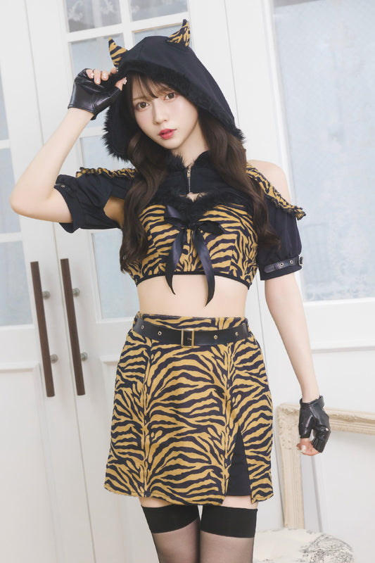 [New] コスプレ 節分 INAZUMA鬼girl クールフーディ レディース フリーサイズ イエロー【クリアストーン】