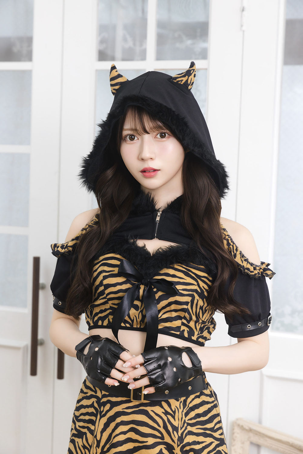 [New] コスプレ 節分 INAZUMA鬼girl クールフーディ レディース フリーサイズ イエロー【クリアストーン】