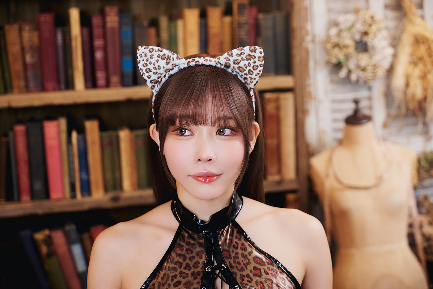 [New]コスプレ アニマル SecretRose オープンレオパード レディース フリーサイズ ブラウン【クリアストーン】♡