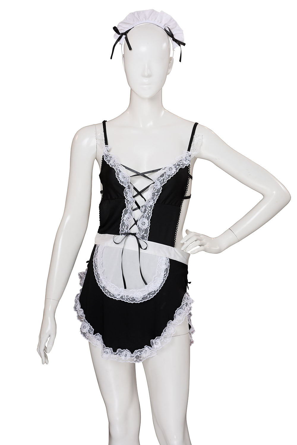 New]コスプレ SecretRose レースアップメイド レディース フリーサイズ