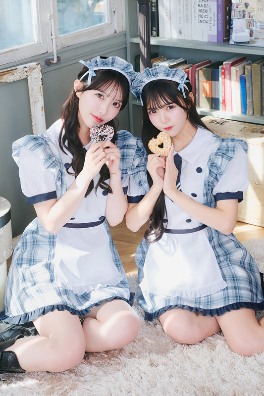 [New] 《JamsCollection着用》コスプレ ホワイトデー パティスリーメイド レディース フリーサイズ ブルー【クリアストーン】♡