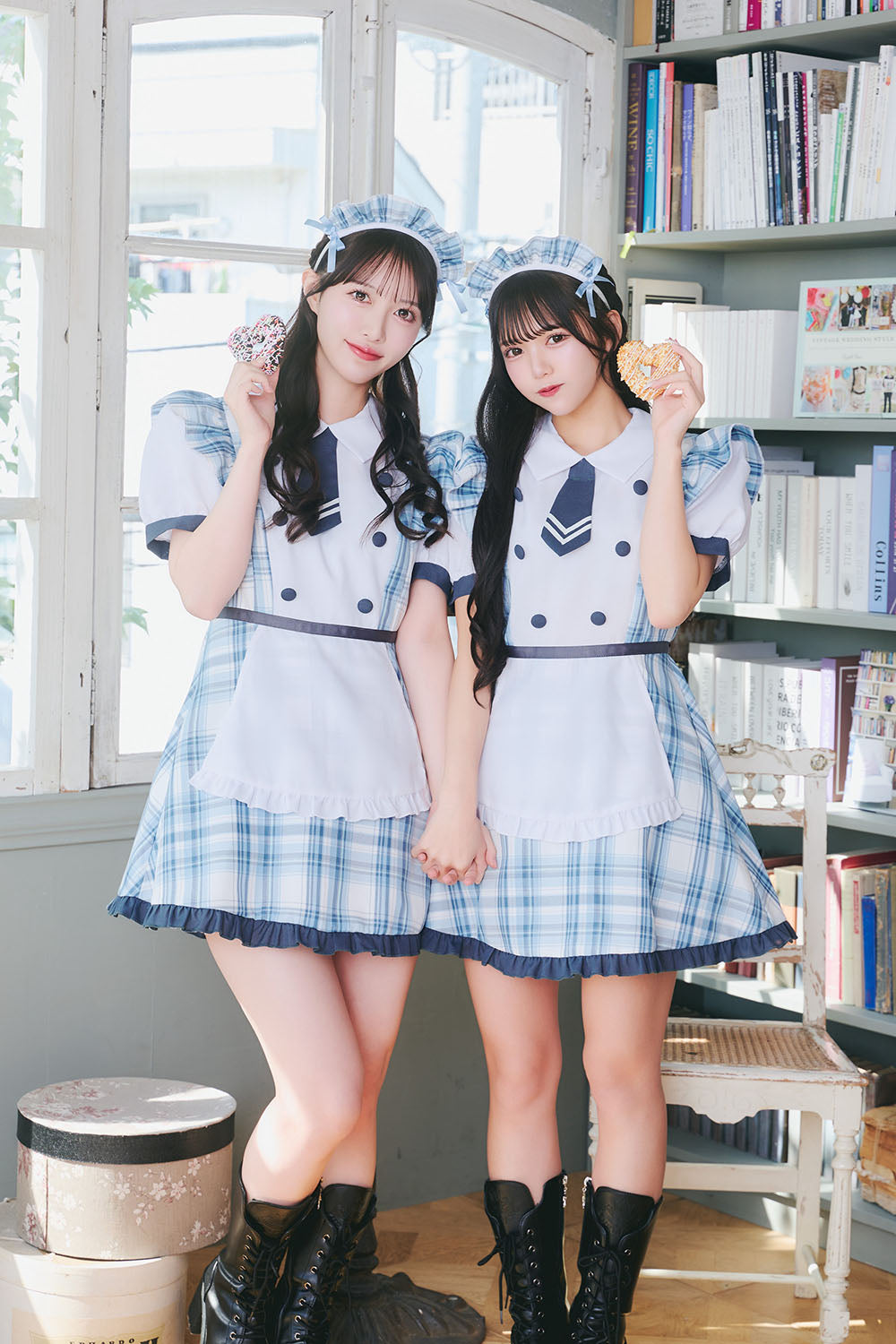 [New] 《JamsCollection着用》コスプレ ホワイトデー パティスリーメイド レディース フリーサイズ ブルー【クリアストーン】♡