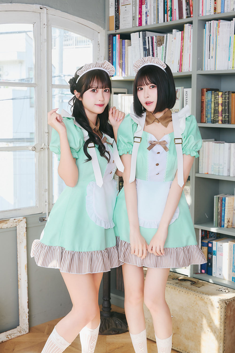 [New] 《JamsCollection着用》コスプレ ホワイトデー チョコミントメイド レディース フリーサイズ グリーン【クリアストーン】♡