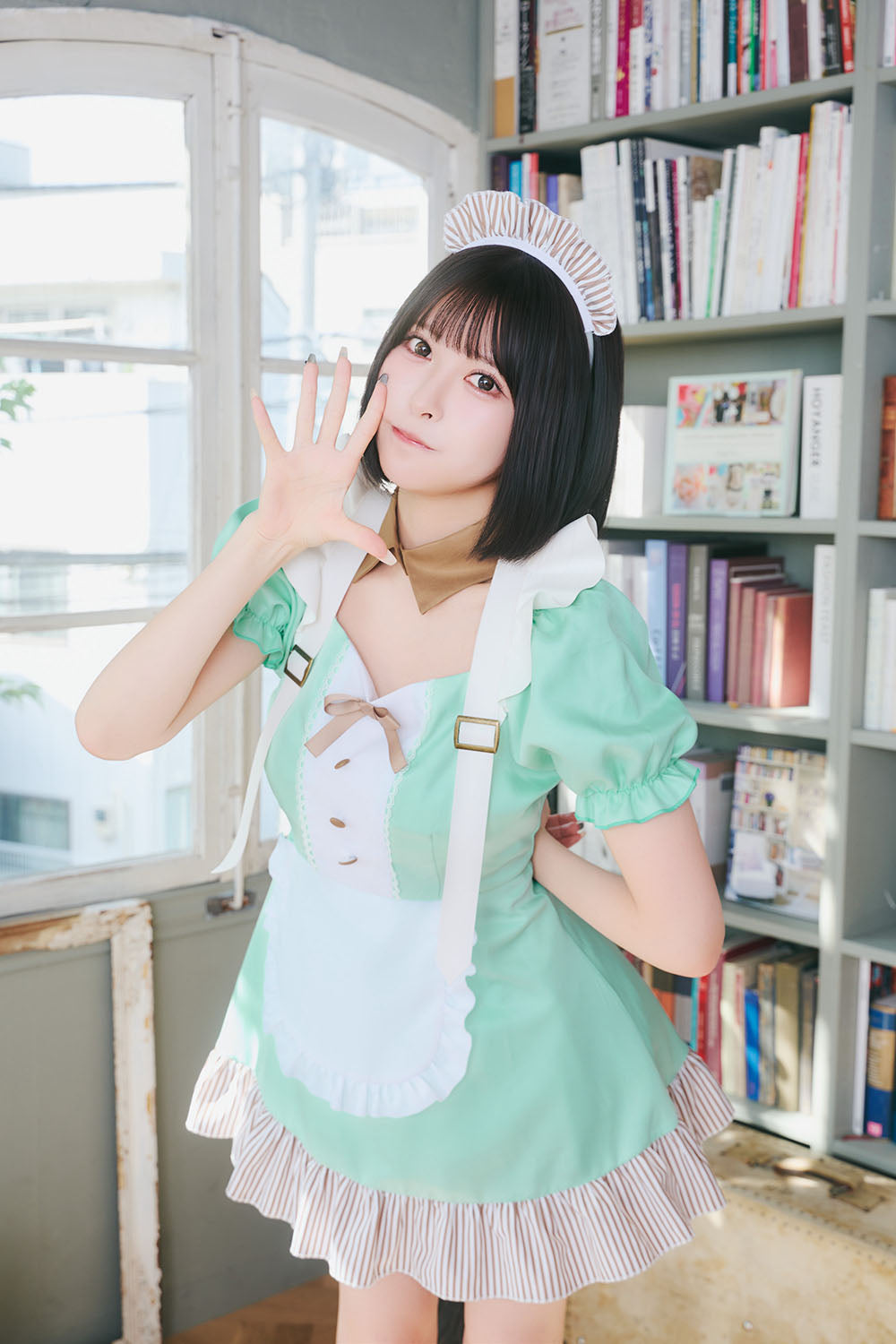 [New] 《JamsCollection着用》コスプレ ホワイトデー チョコミントメイド レディース フリーサイズ グリーン【クリアストーン】♡