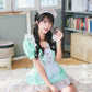 [New] 《JamsCollection着用》コスプレ ホワイトデー チョコミントメイド レディース フリーサイズ グリーン【クリアストーン】♡