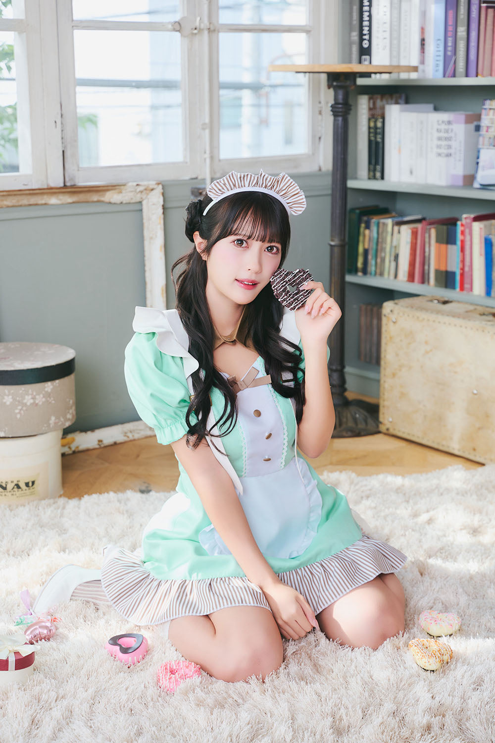 [New] 《JamsCollection着用》コスプレ ホワイトデー チョコミントメイド レディース フリーサイズ グリーン【クリアストーン】♡