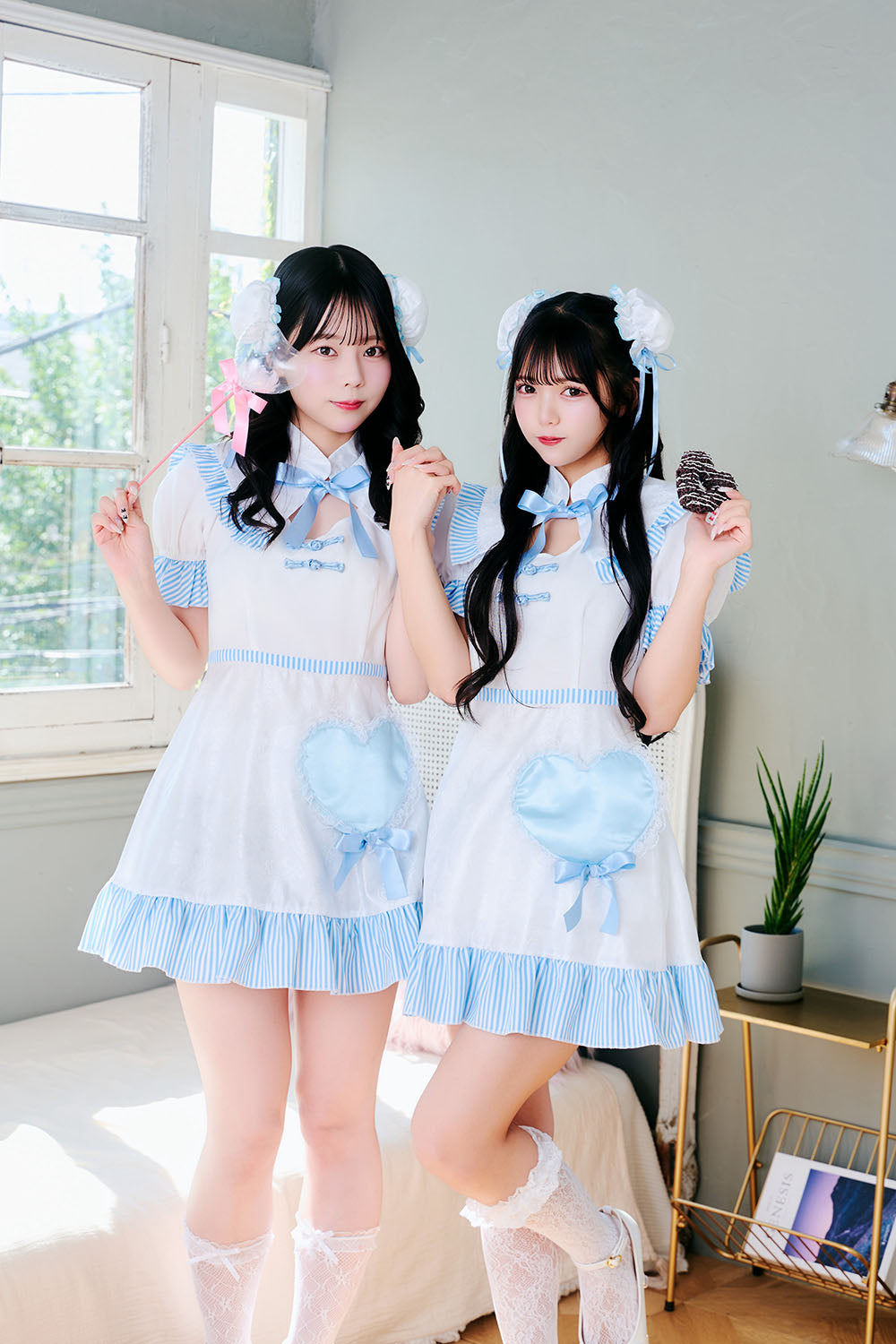 [New] 《JamsCollection着用》コスプレ ホワイトデー キャンディハートチャイナ レディース フリーサイズ ブルー【クリアストーン】♡