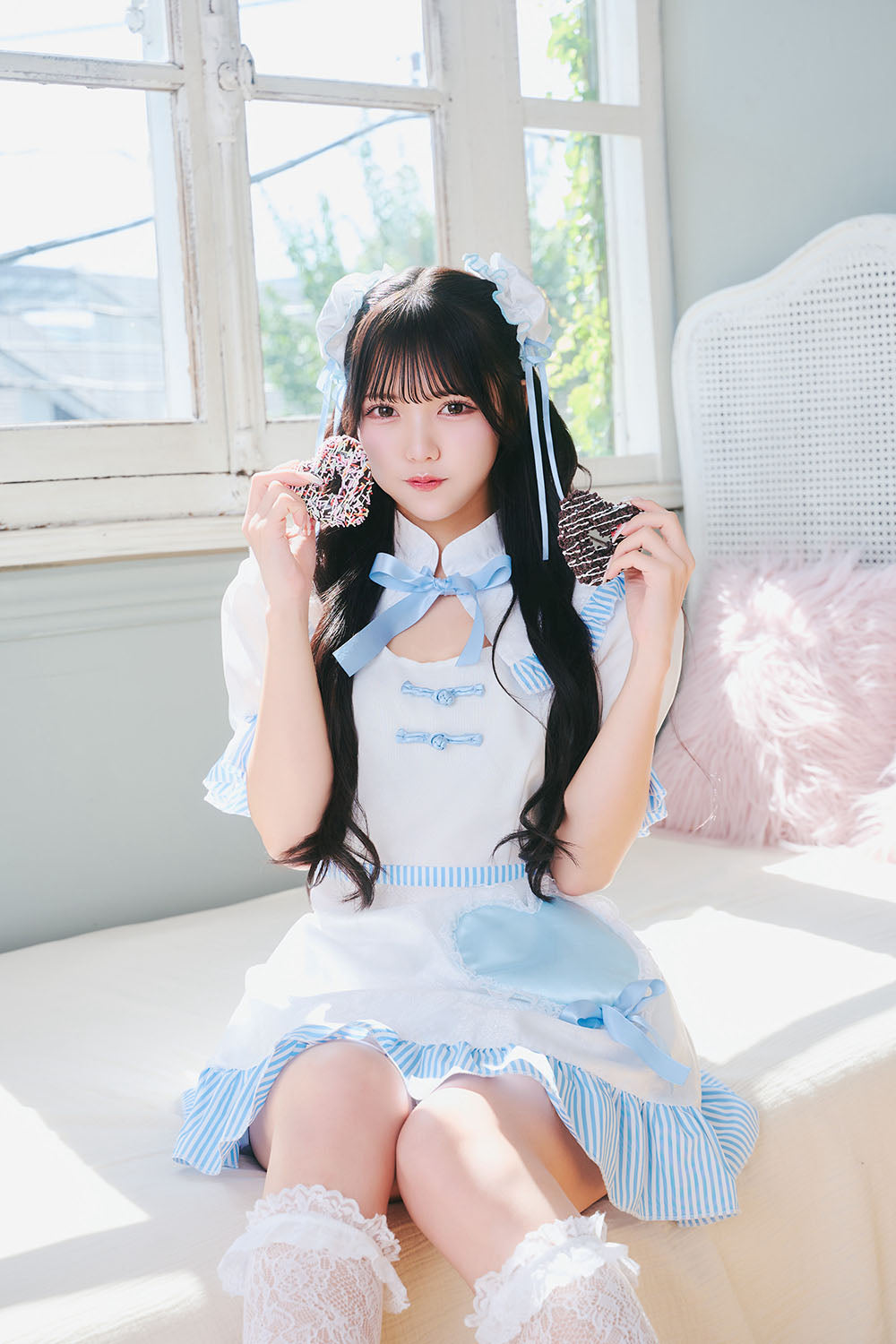 [New] 《JamsCollection着用》コスプレ ホワイトデー キャンディハートチャイナ レディース フリーサイズ ブルー【クリアストーン】♡