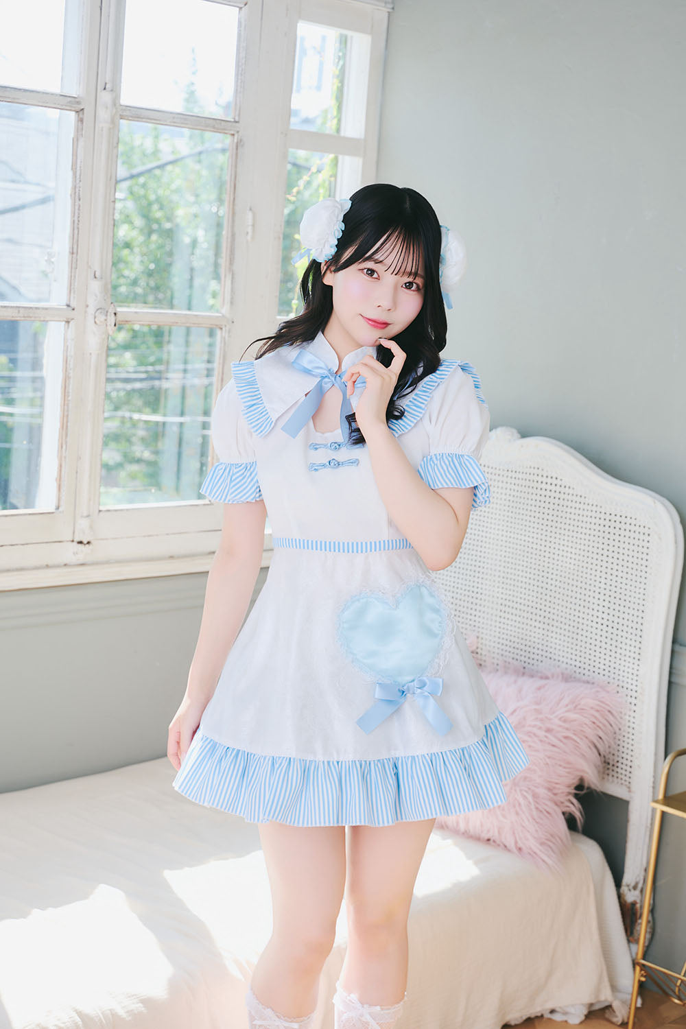 [New] 《JamsCollection着用》コスプレ ホワイトデー キャンディハートチャイナ レディース フリーサイズ ブルー【クリアストーン】♡