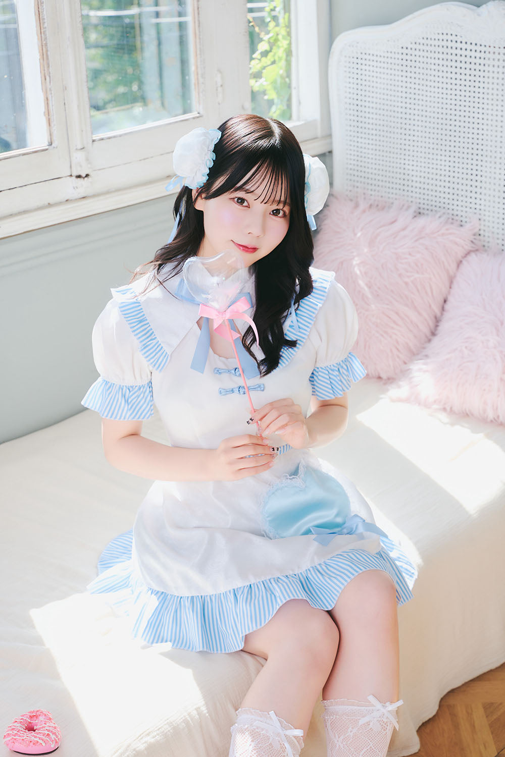 [New] 《JamsCollection着用》コスプレ ホワイトデー キャンディハートチャイナ レディース フリーサイズ ブルー【クリアストーン】♡