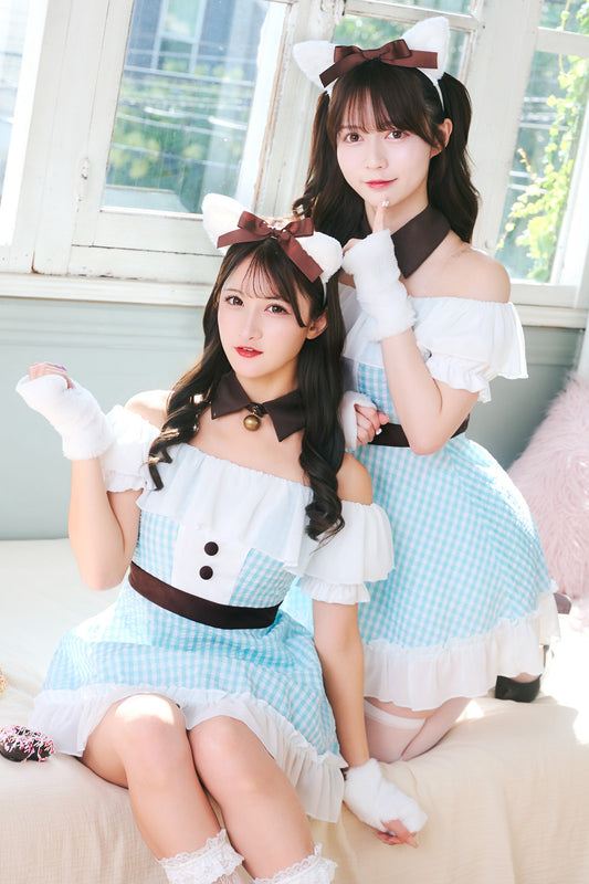 [New] 《JamsCollection着用》コスプレ ホワイトデー ラムネキャット レディース フリーサイズ グリーン【クリアストーン】♡