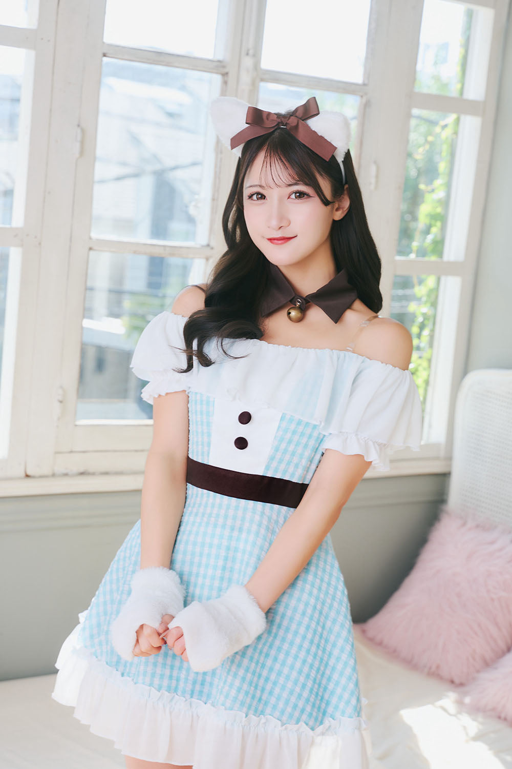 [New] 《JamsCollection着用》コスプレ ホワイトデー ラムネキャット レディース フリーサイズ グリーン【クリアストーン】♡