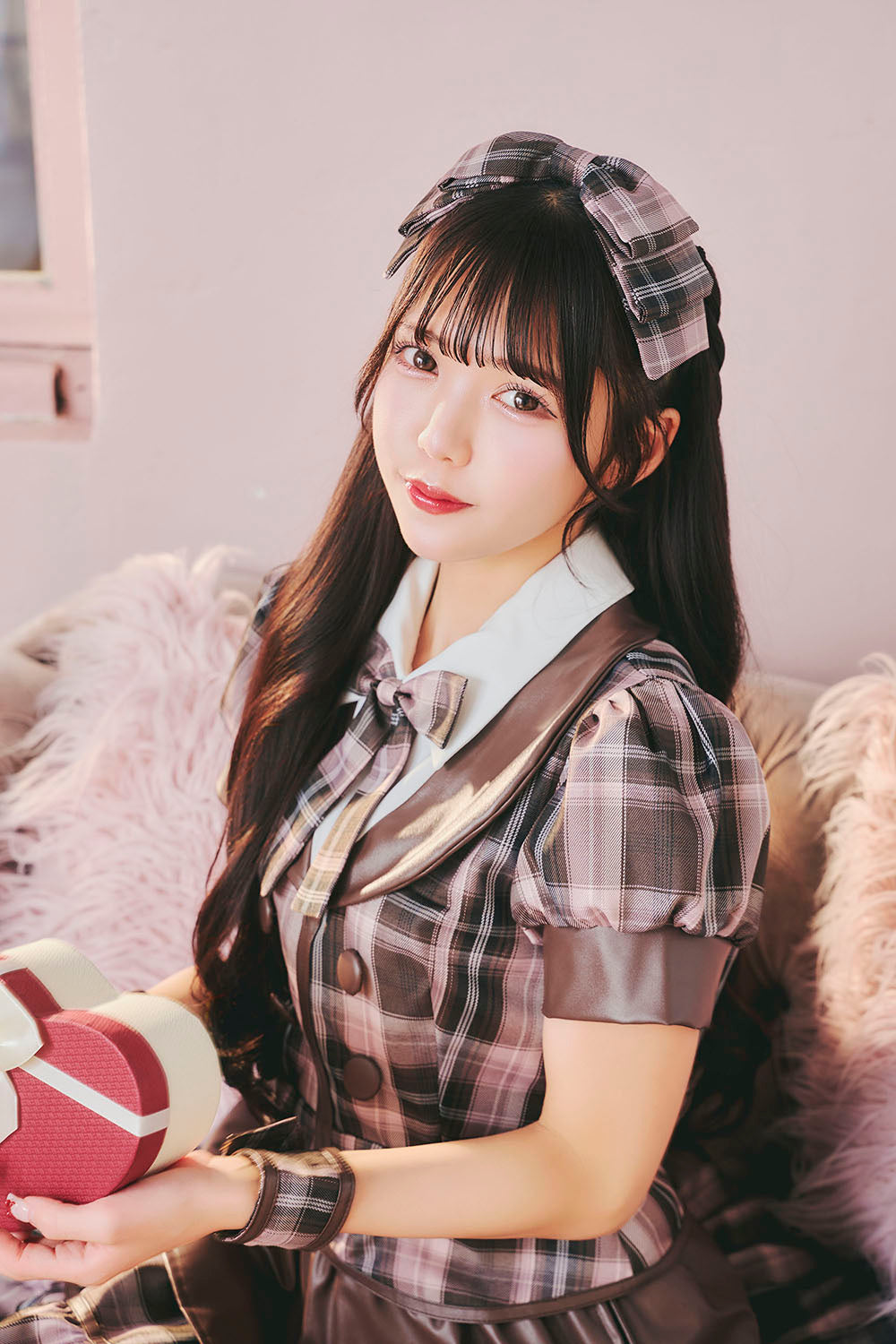 [New] 《JamsCollection着用》コスプレ バレンタイン リリパレ カフェショコラメイド レディース フリーサイズ ピンク/ブルー【クリアストーン】♡