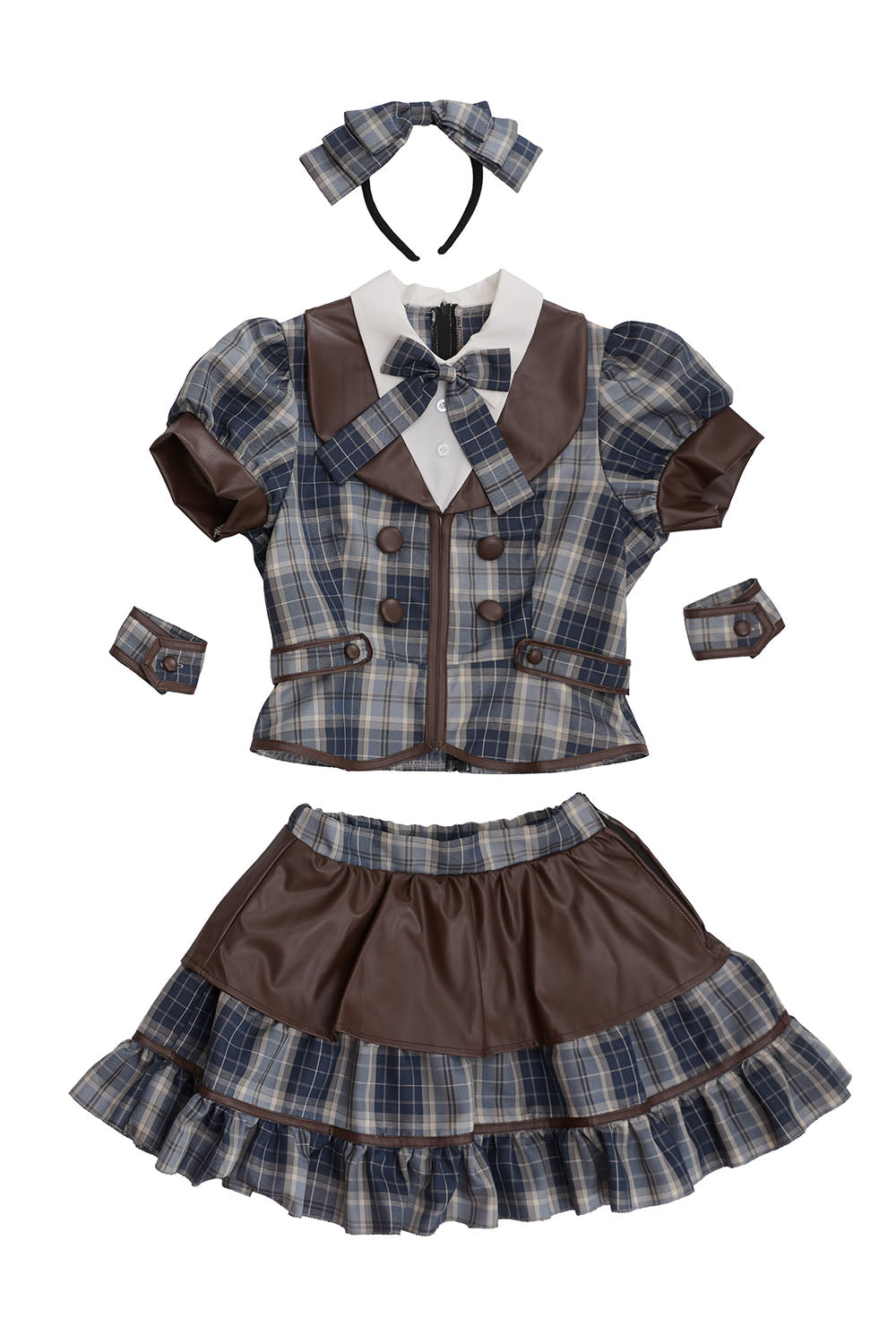 [New] 《JamsCollection着用》コスプレ バレンタイン リリパレ カフェショコラメイド レディース フリーサイズ ピンク/ブルー【クリアストーン】♡