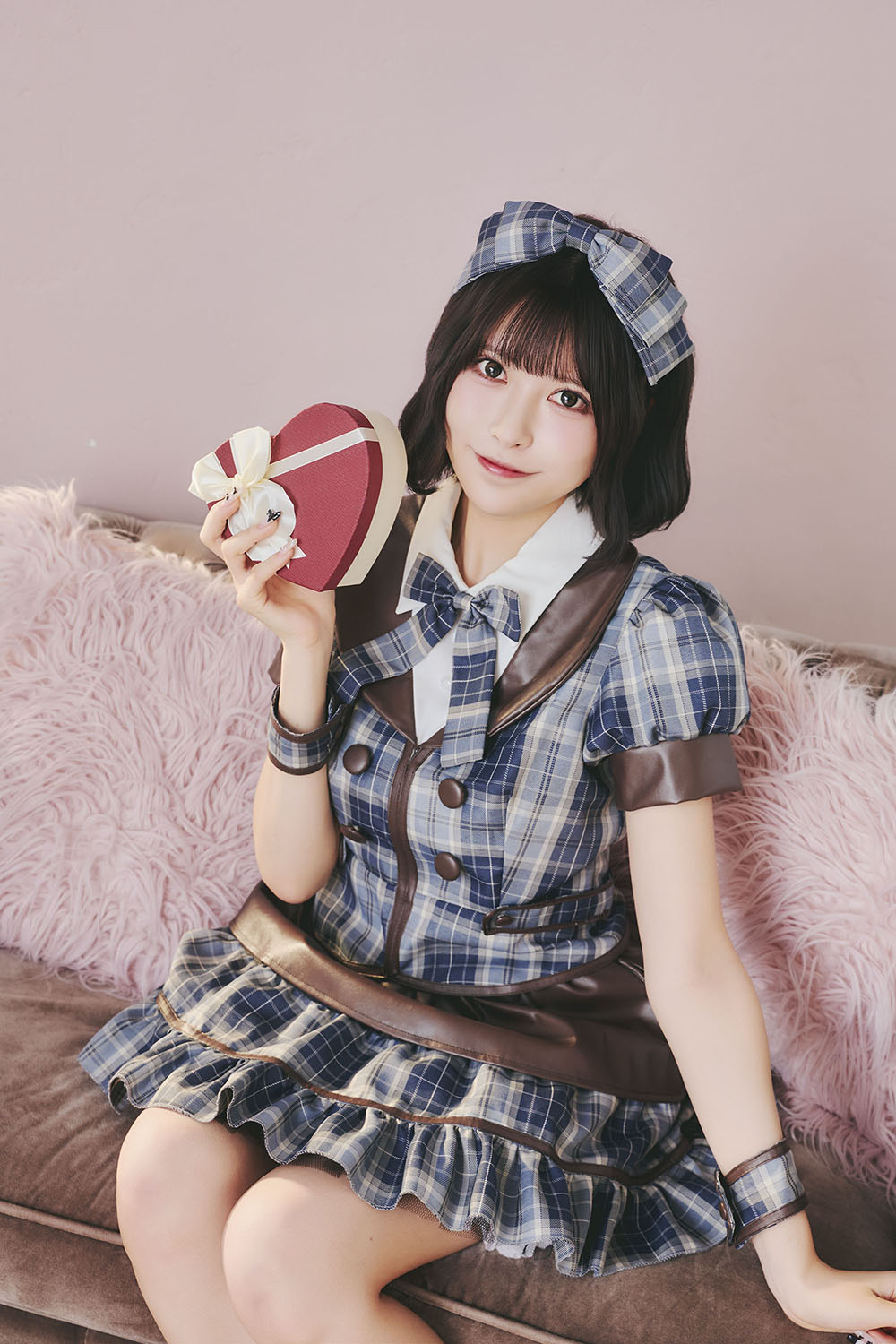 [New] 《JamsCollection着用》コスプレ バレンタイン リリパレ カフェショコラメイド レディース フリーサイズ ピンク/ブルー【クリアストーン】♡