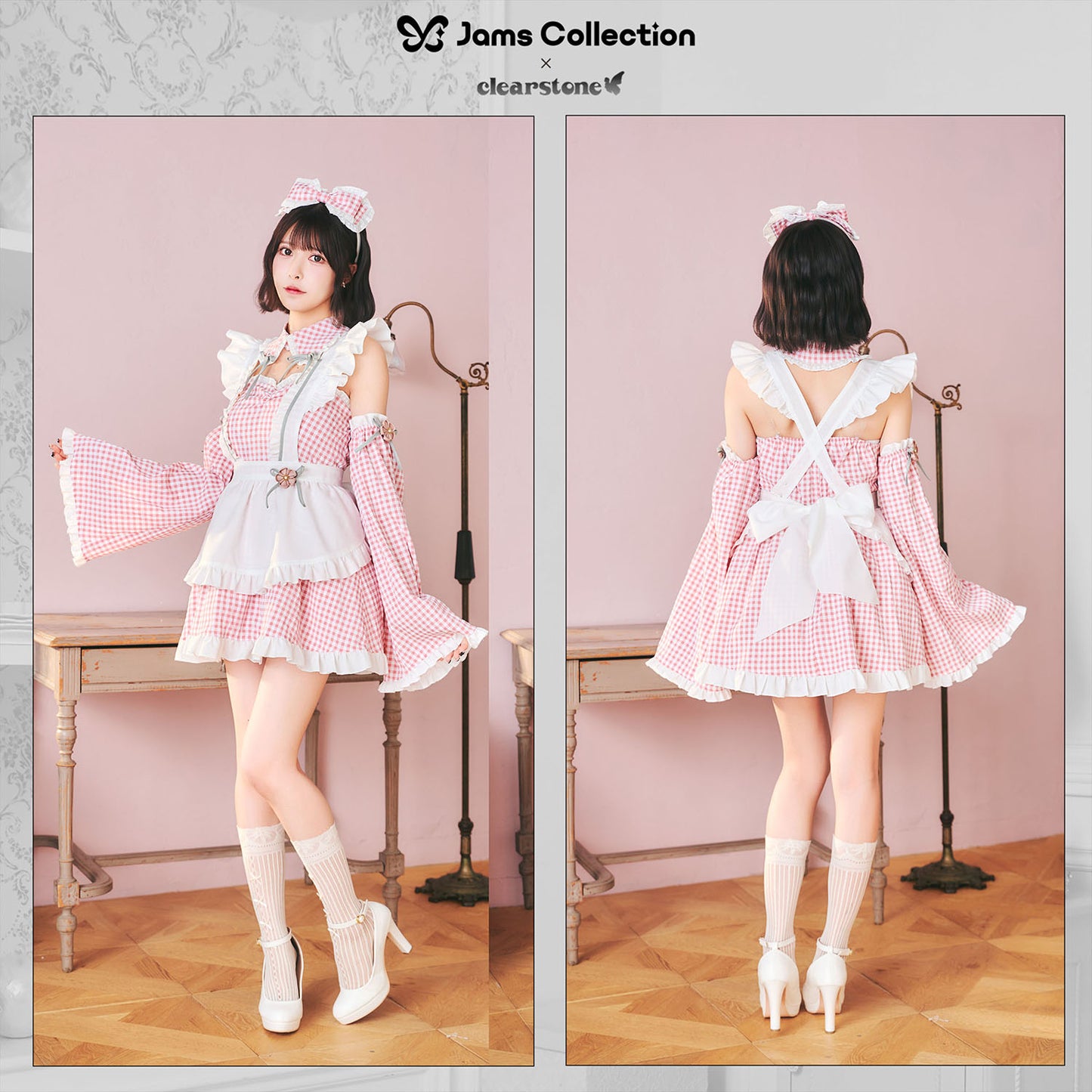 [New] 《JamsCollection着用》コスプレ バレンタイン リリパレ ひなまつりイド レディース フリーサイズ ピンク【クリアストーン】♡