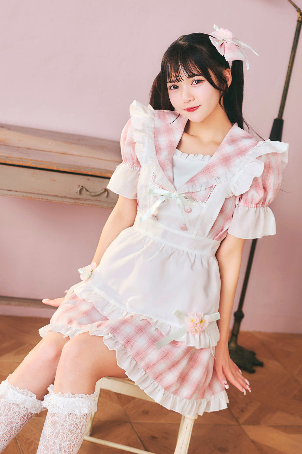 [New] 《JamsCollection着用》コスプレ バレンタイン リリパレ さくらメイド レディース フリーサイズ ピンク【クリアストーン】♡