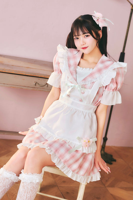 [New] 《JamsCollection着用》コスプレ バレンタイン リリパレ さくらメイド レディース フリーサイズ ピンク【クリアストーン】♡