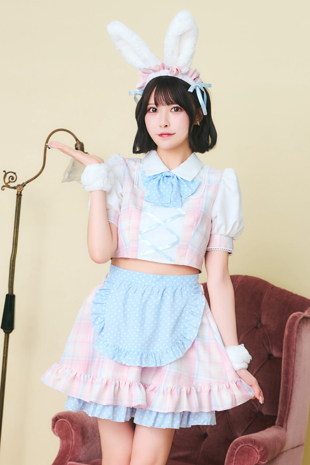 [New] 《JamsCollection着用》コスプレ バレンタイン リリパレ イースターバニーメイド レディース フリーサイズ ピンク【クリアストーン】♡