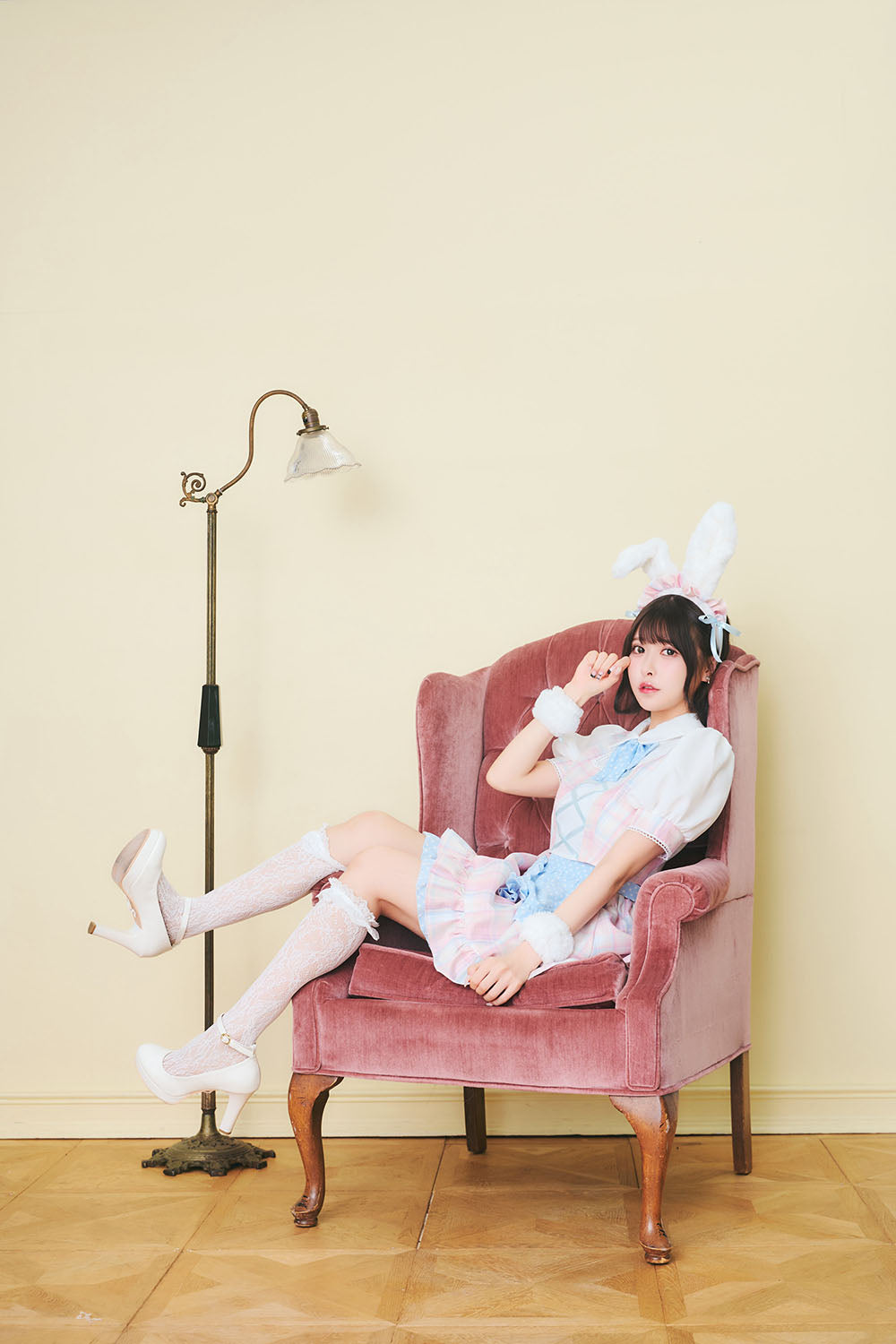 [New] 《JamsCollection着用》コスプレ バレンタイン リリパレ イースターバニーメイド レディース フリーサイズ ピンク【クリアストーン】♡